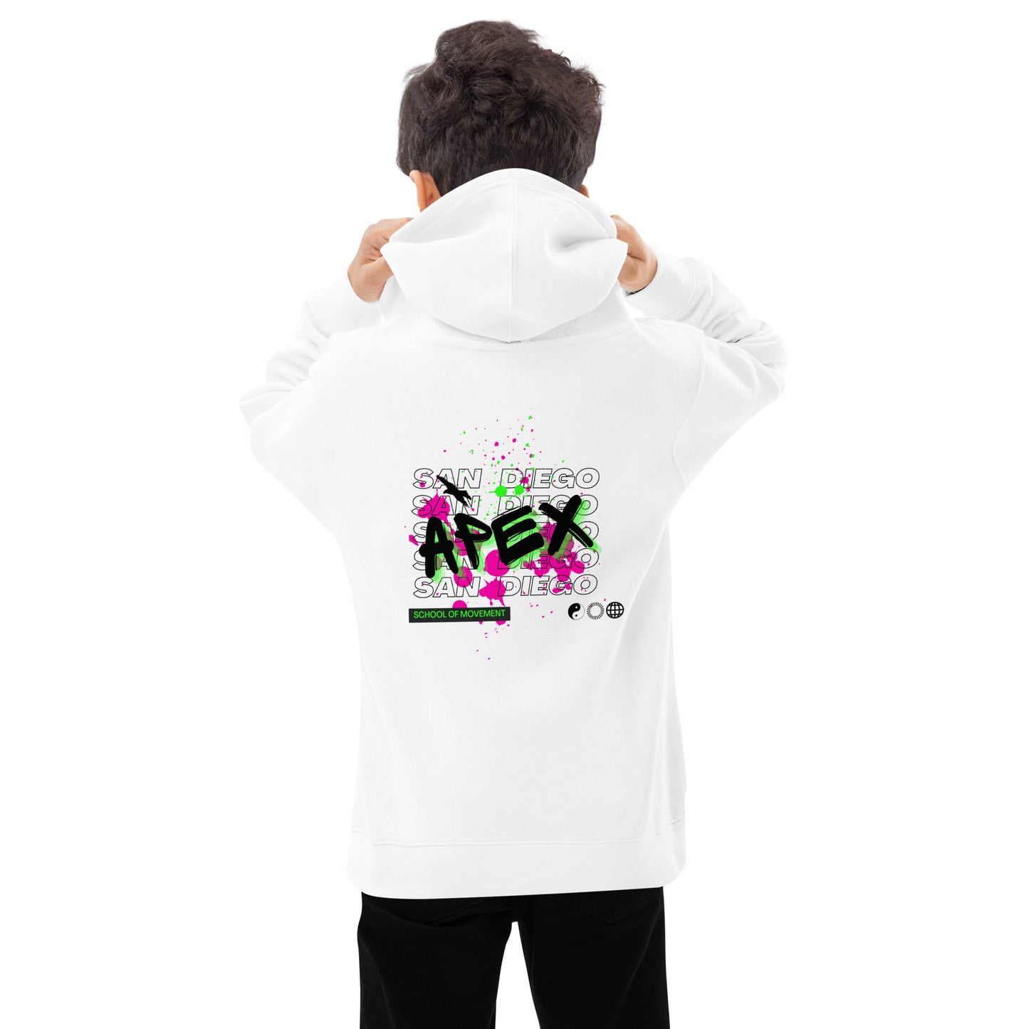Pink and Green Apex Graffiti Kids fleece hoodie